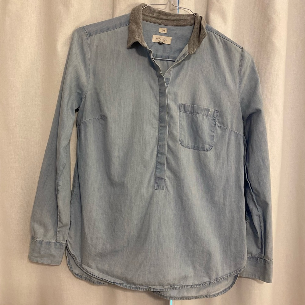 Loft Softened Blue Blouse - Small